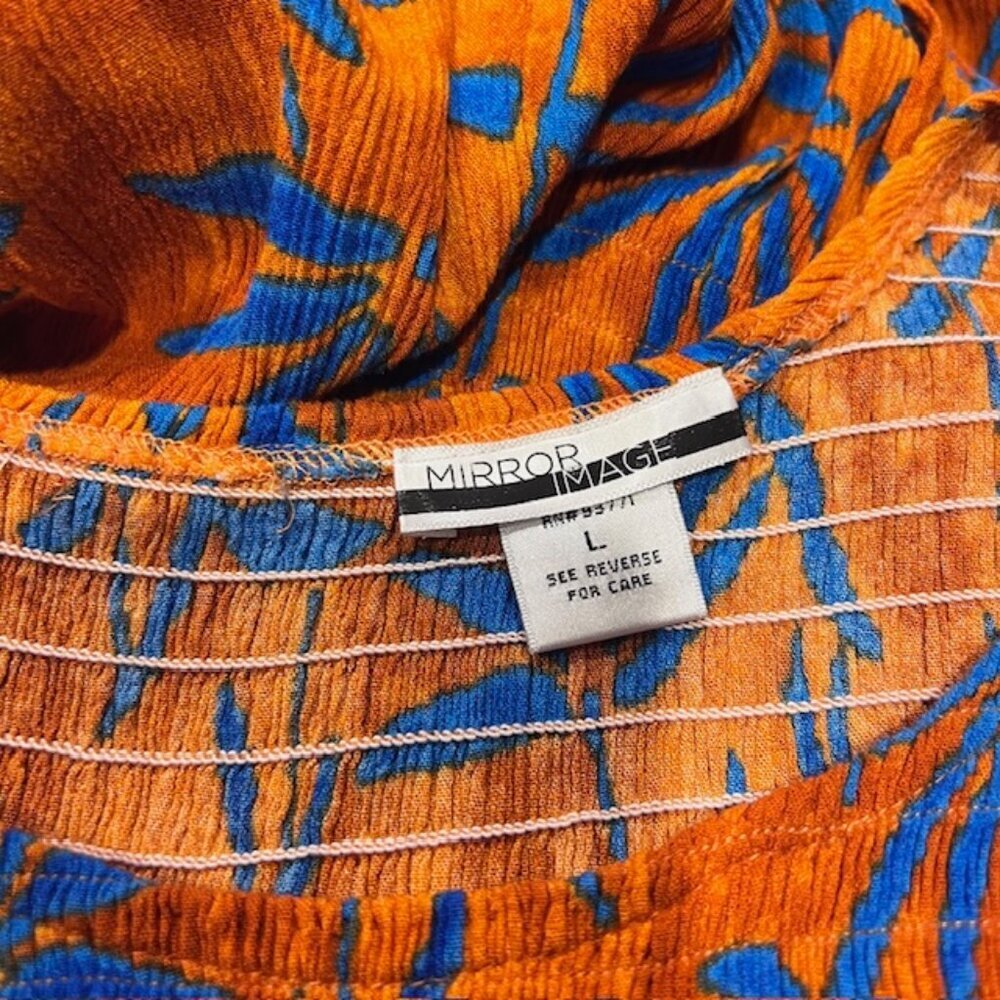 Mirror Image Orange & Blue Scoop Neck Dress/Cover Up Size L - Picture 10 of 10